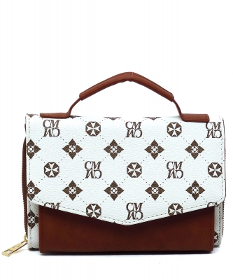 Monogram Envelope Flap Crossbody Bag CM088 IVORY/TAN